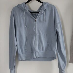 Light Blue Zip-Up Hoodie